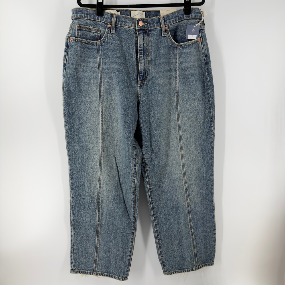 Universal Thread Womens 16 / 33R Vintage Straight Jeans Blue Raw Hem New 36x26